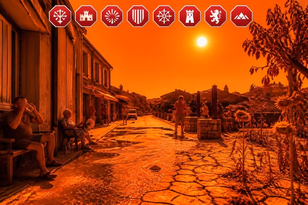 canicule exceptionnelle prévue en france avec des températures pouvant atteindre 42 °c, huit départements d’occitanie placés en alerte maximale pour risques sanitaires et incendies.